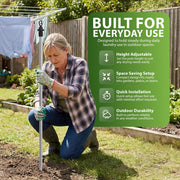 Zeno 2 Pack Silver Washing Line Prop Pole