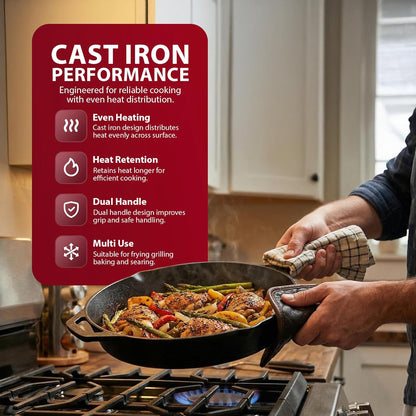 Zeno 27cm Cast Iron Skillet Pan