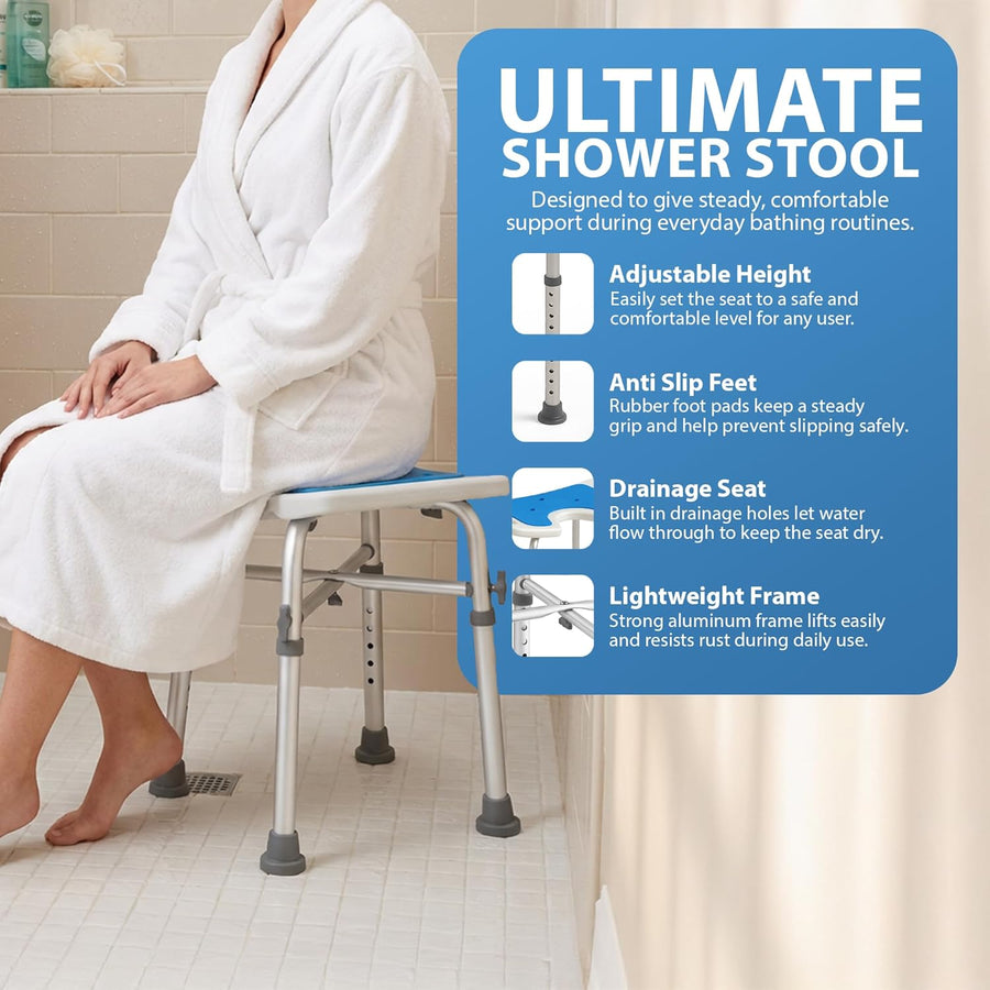 Zeno Cross Beam Supported Shower Stool