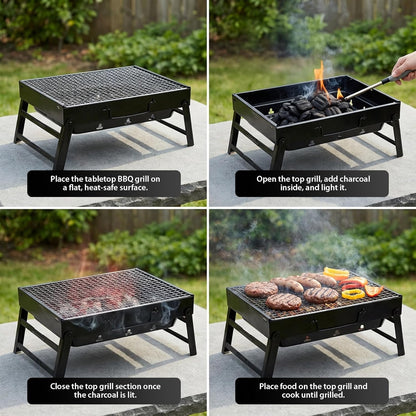 Zeno Black Portable BBQ Grill