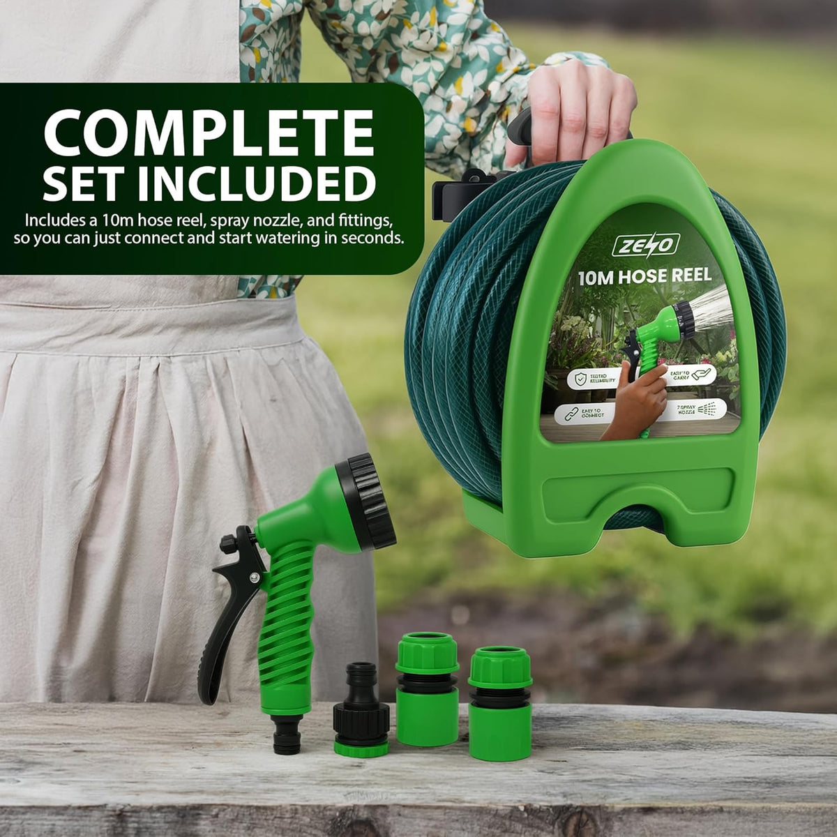 Zeno 10m Garden Hose Pipe Reel