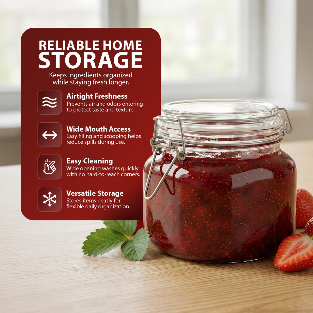 Zeno 6 Pack 750ml Clip Top Glass Jars