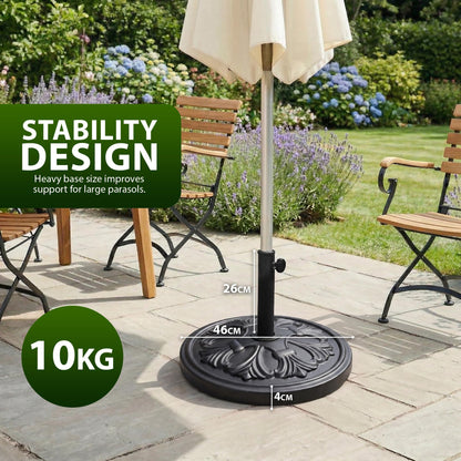 Zeno 10KG Black Billbergia Parasol Base