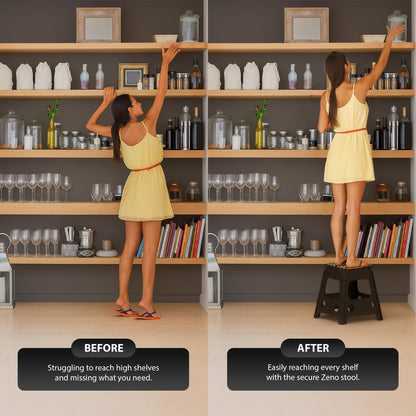 Zeno Black Folding Step Stool