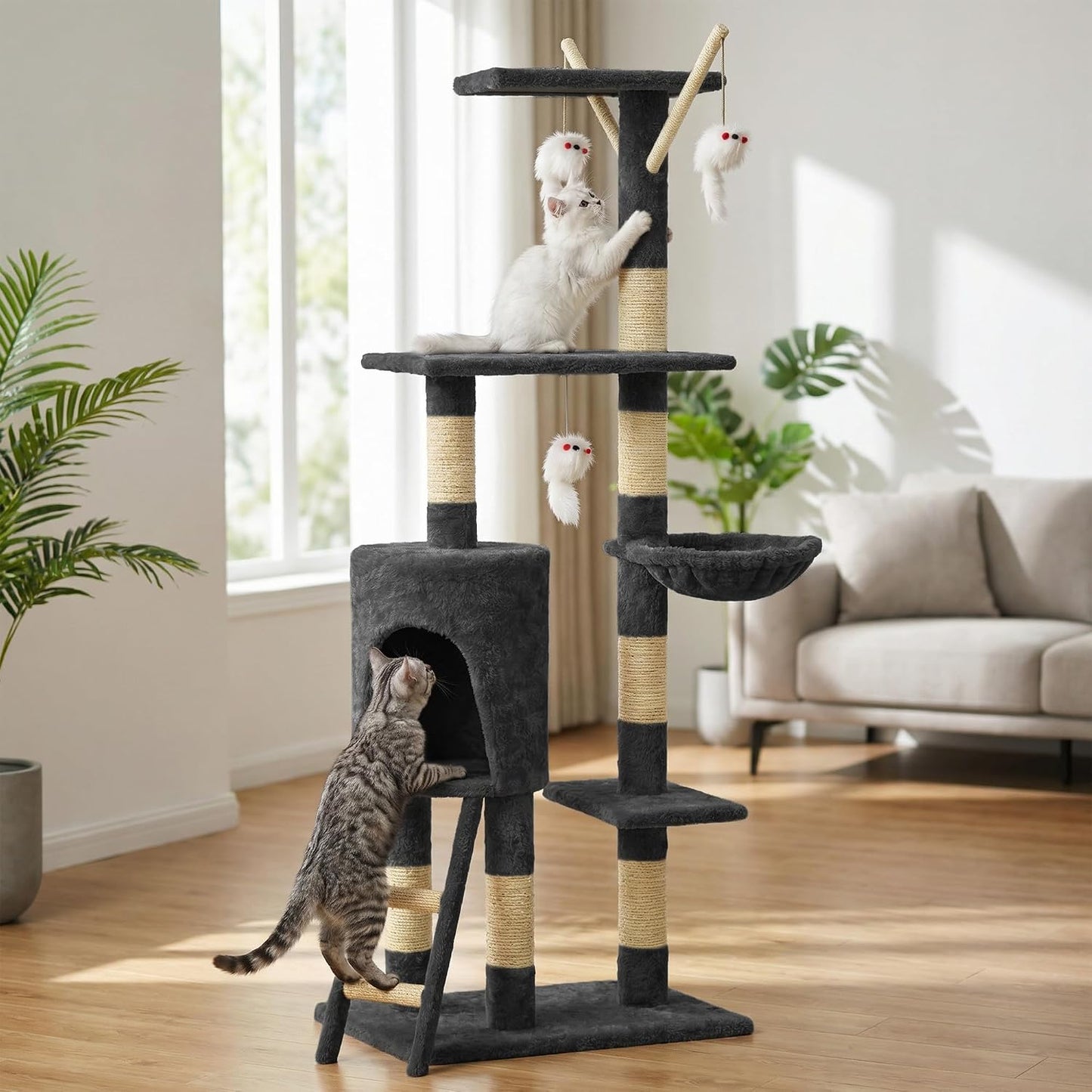 Rex & Roxy 145cm Grey Cat Tree