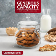 Zeno 6 Pack 500ml Clip Top Glass Jars