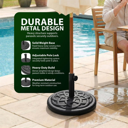 Zeno 9KG Black Braided Design Parasol Base