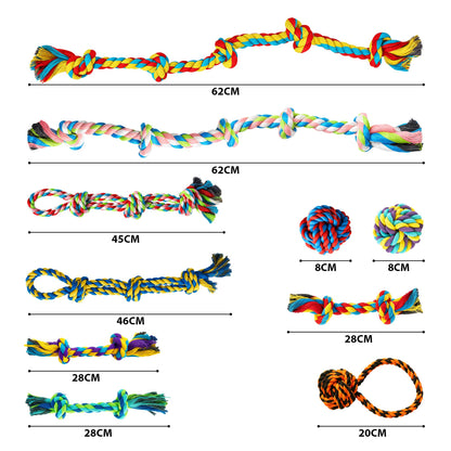 Rex & Roxy 10 Pack Dog Rope Toys