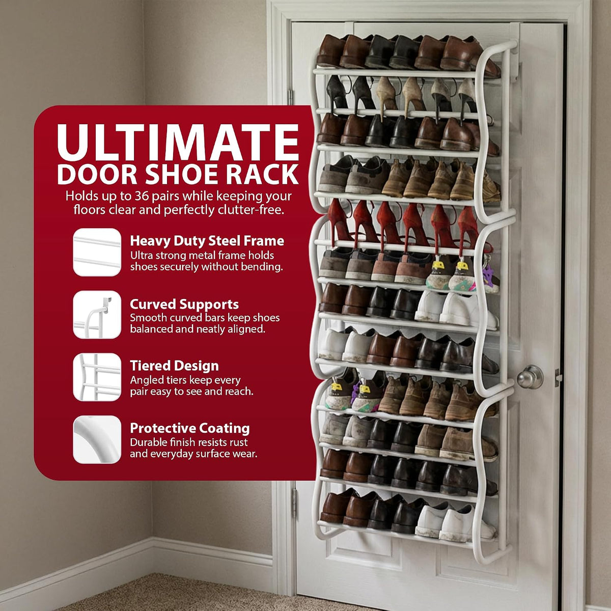 Zeno Over Door Hanging Shoe Storage