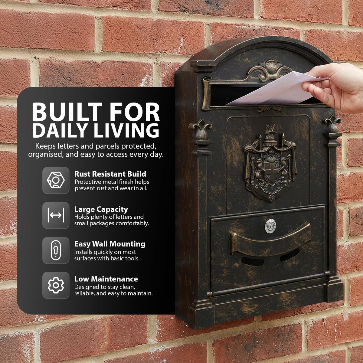 Zeno Bronze Vintage Post Box
