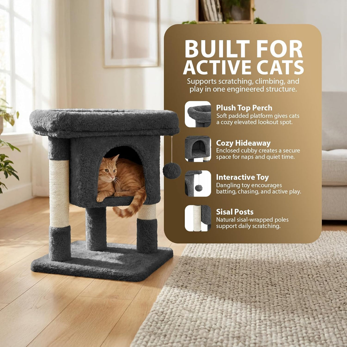 Rex & Roxy 59cm Grey Cat Tree