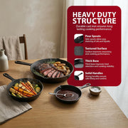 Zeno 3 Piece Cast Iron Frying Pan Set