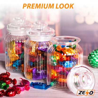 Zeno Set of 3 950ml Airtight Vintage Glass Jars