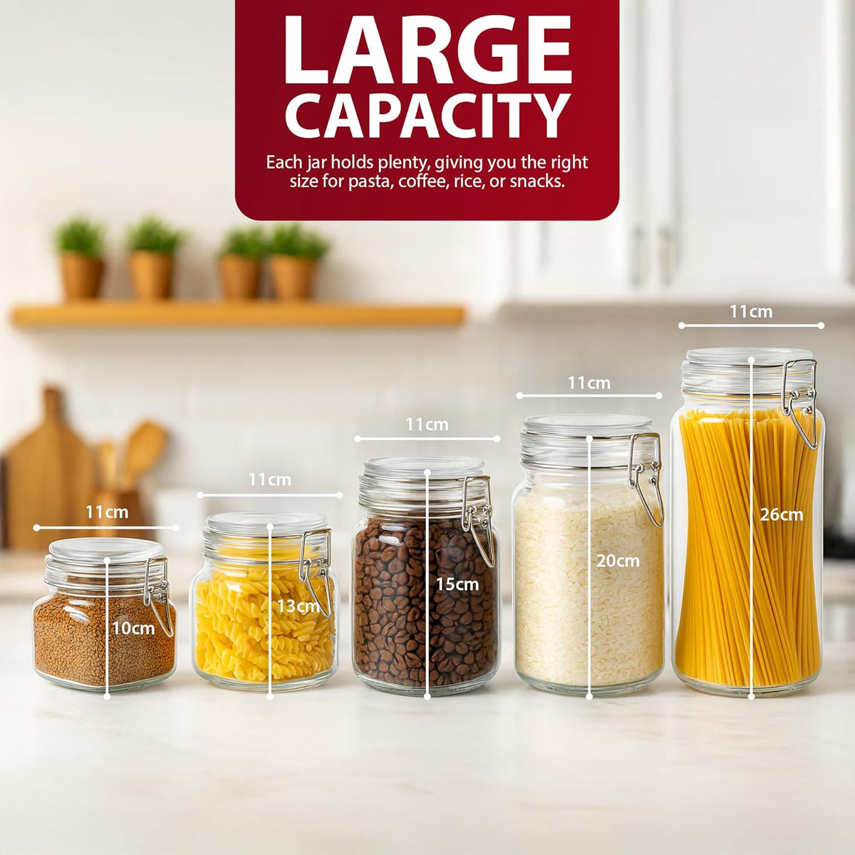 Zeno Set of 5 Glass Food Jars