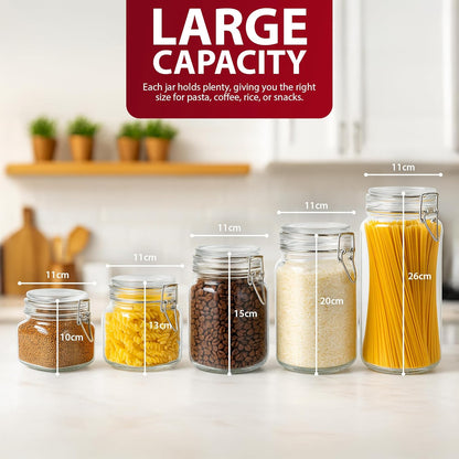 Zeno Set of 5 Glass Food Jars