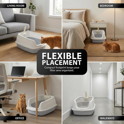 Rex & Roxy Large Grey Cat Litter Tray