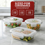 Zeno 12 Pack Glass Containers with Lids