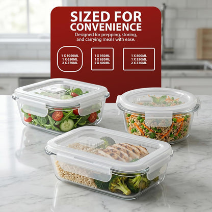 Zeno 12 Pack Glass Containers with Lids