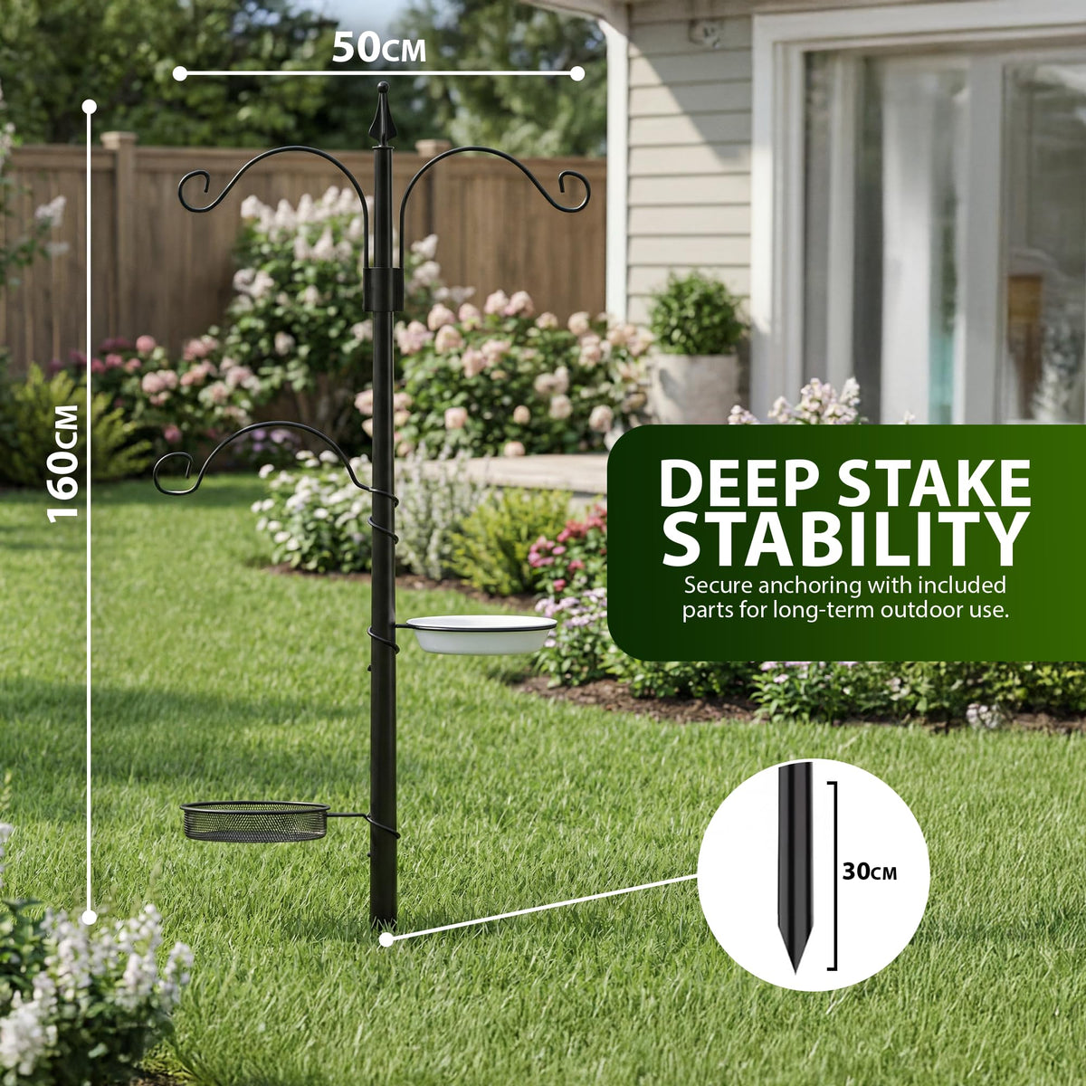Zeno Bird Feeder Stand including 3 Feeders