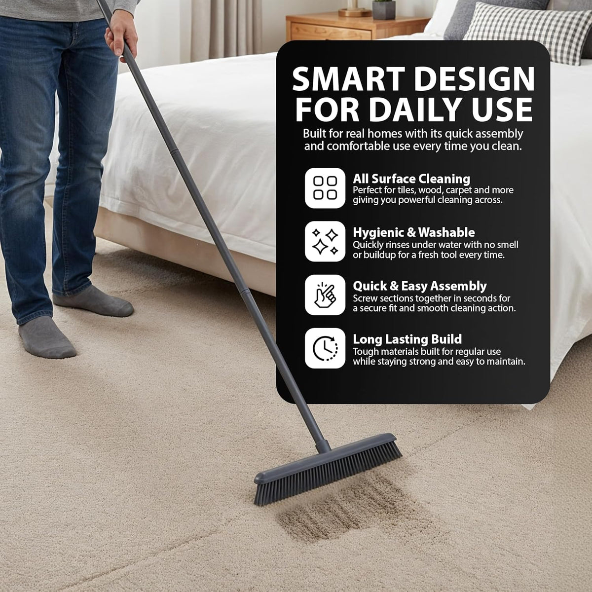 Zeno Rubber Broom Carpet Brush