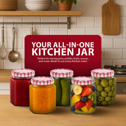 Zeno 6 Pack 250ml Glass Jam Jars