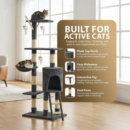 Rex & Roxy 145cm Grey Cat Tree