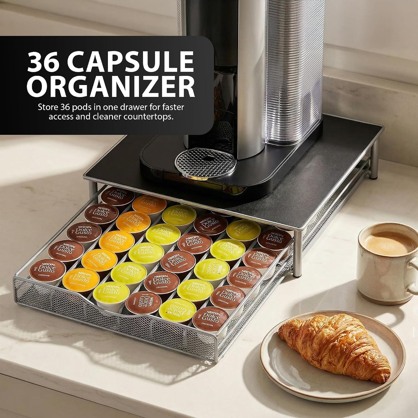 Zeno 36 Coffee Pods Holder Compatible with Dolce Gusto