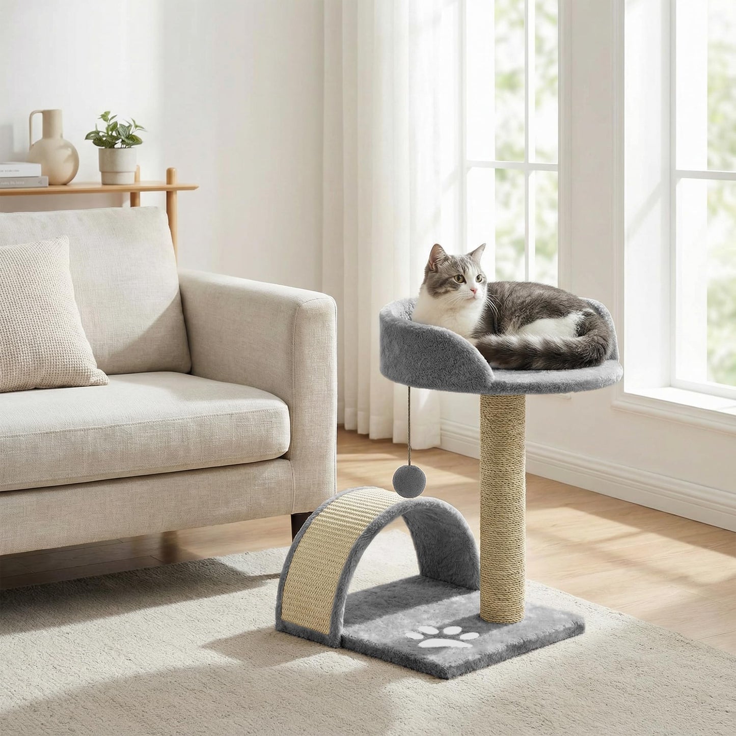 Rex & Roxy 44cm Grey Cat Scratching Tree