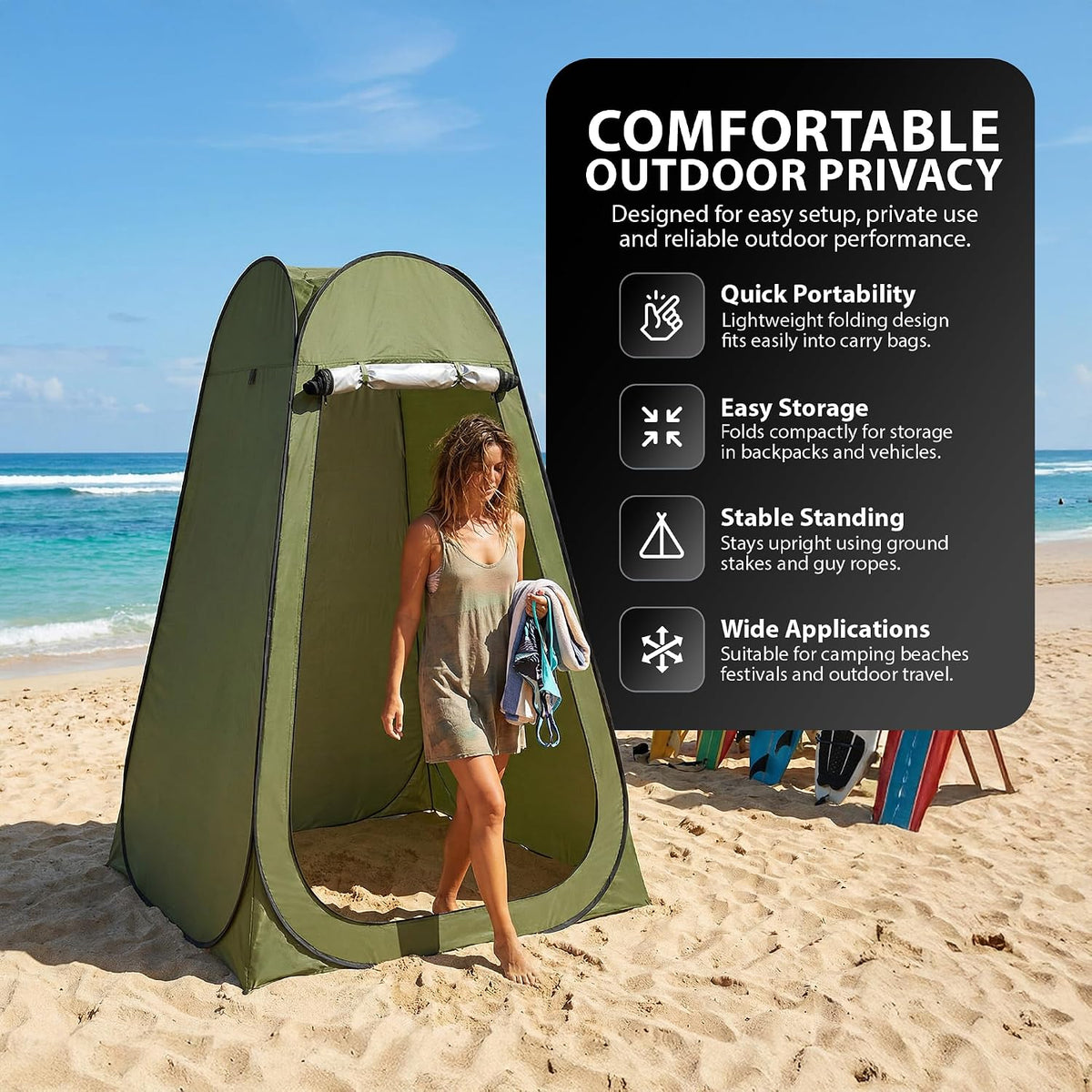 Zeno Green Pop Up Privacy Tent