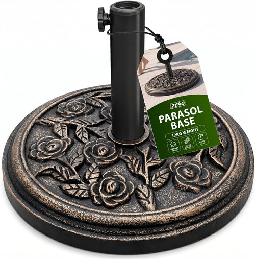 Zeno 12KG Bronze Rose Design Cast Iron Parasol Base