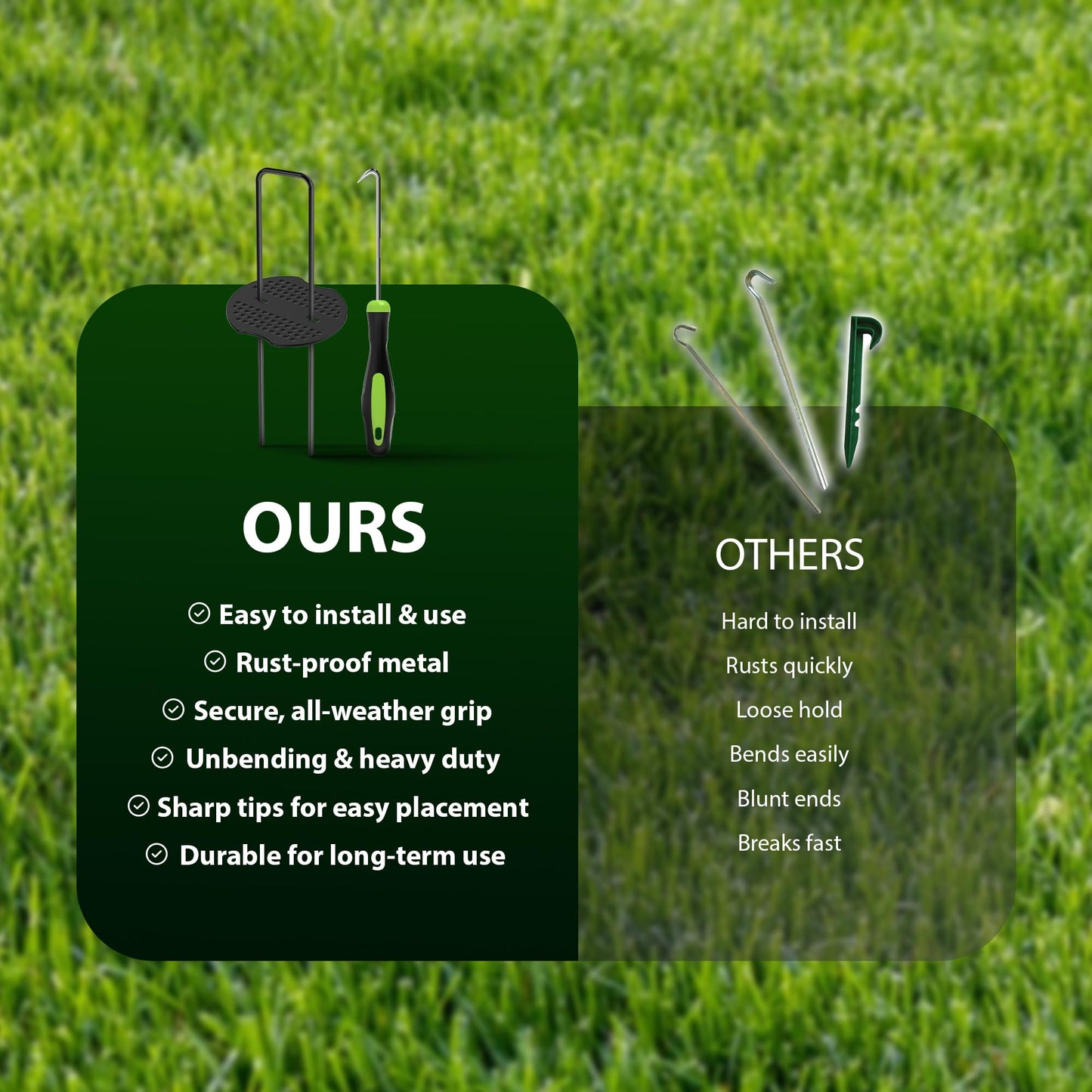 Zeno 50 Pack Black Weed Membrane Pegs