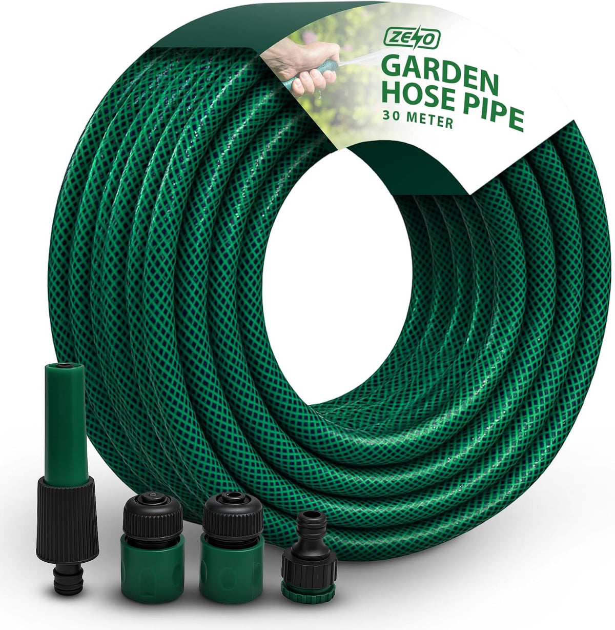 Zeno 30m Garden Hose with Fittings