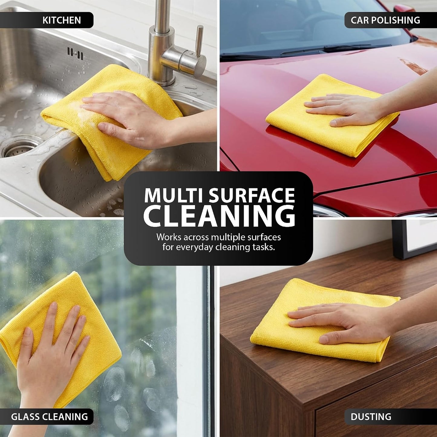 Zeno 36 Pack Large Yellow Microfibre Cloths