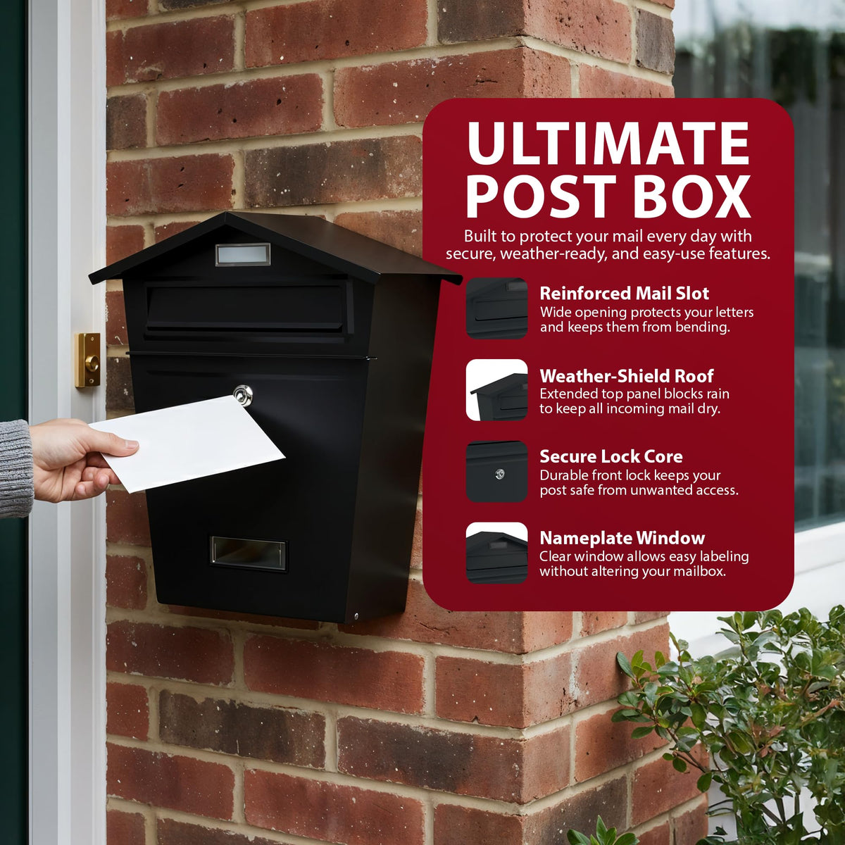 Zeno Black Classic Post Box