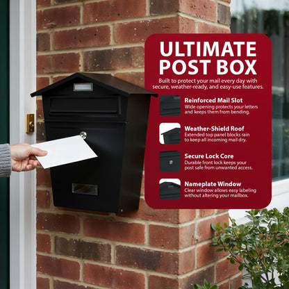 Zeno Black Classic Post Box