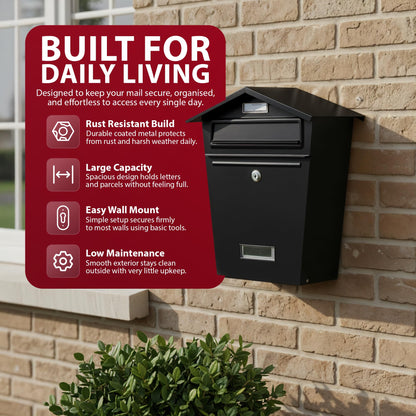 Zeno Black Classic Post Box