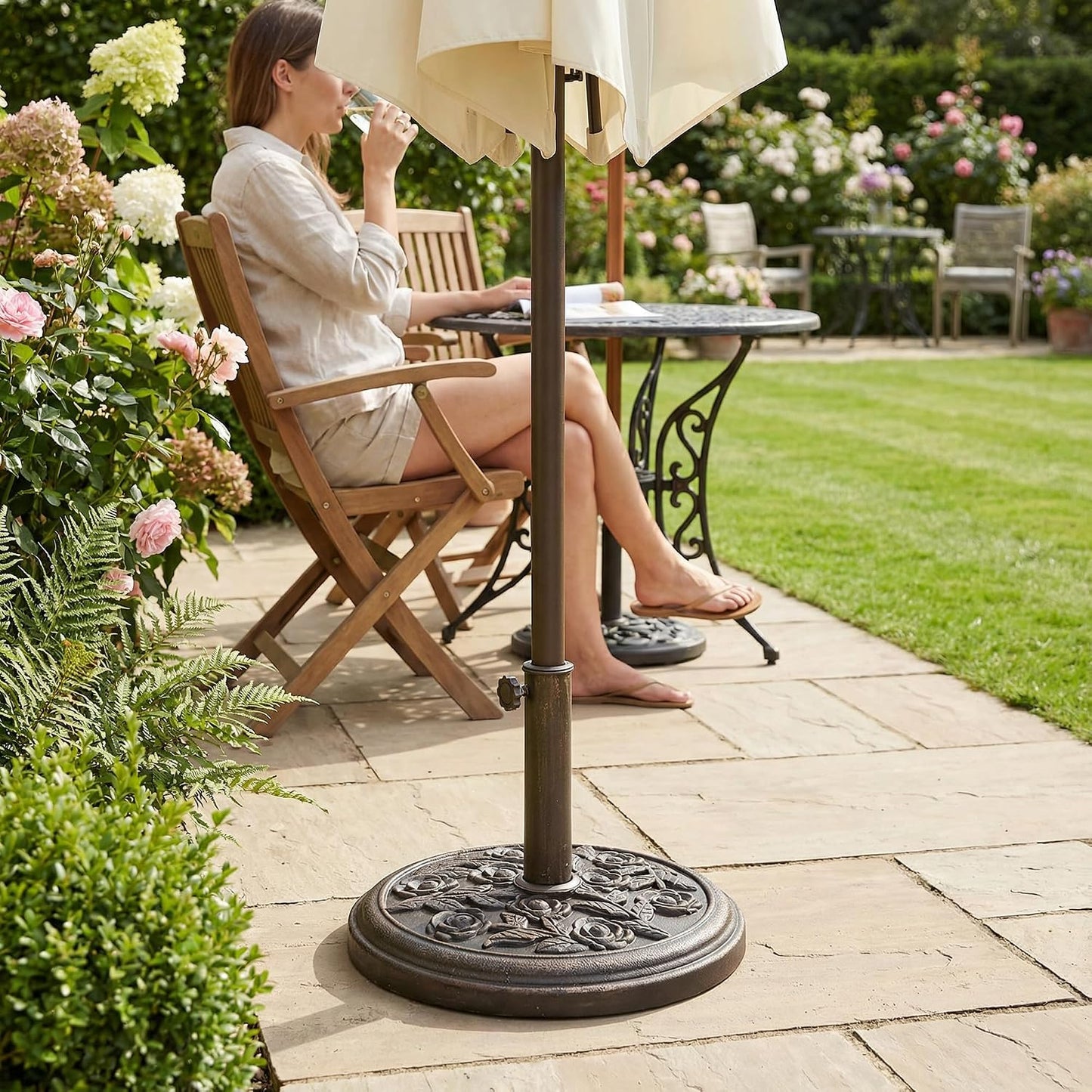 Zeno 9KG Bronze Rose Design Parasol Base