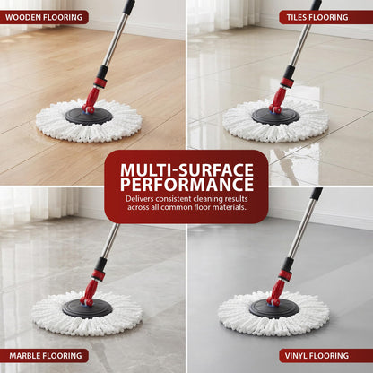 Zeno Black & Red Spin Mop and Bucket Set