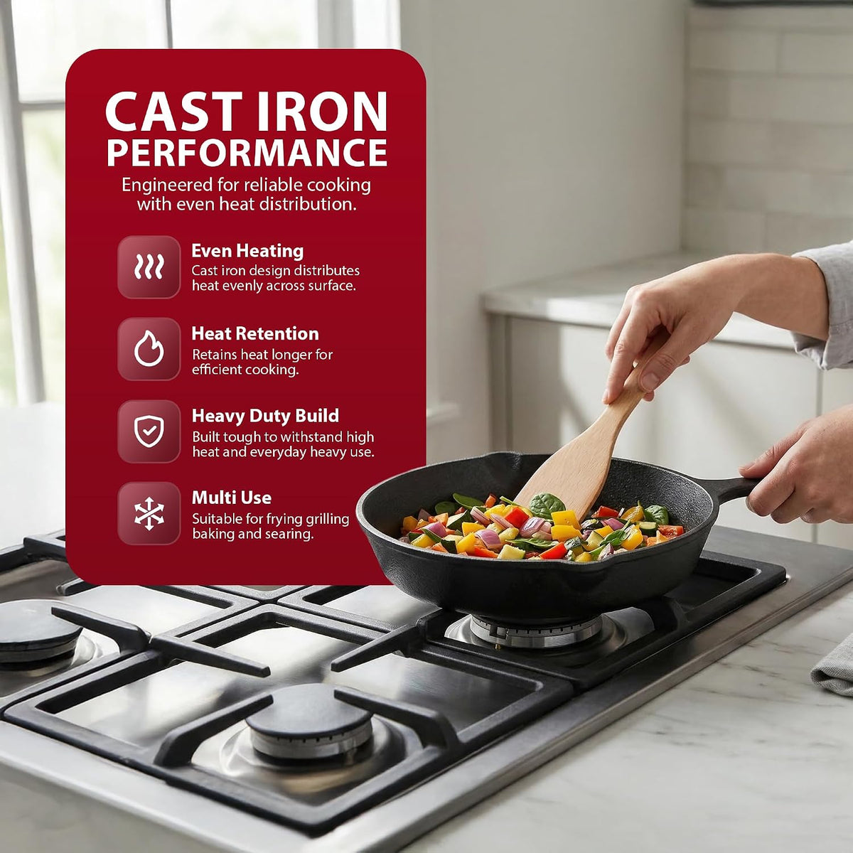Zeno 20cm Cast Iron Skillet Pan