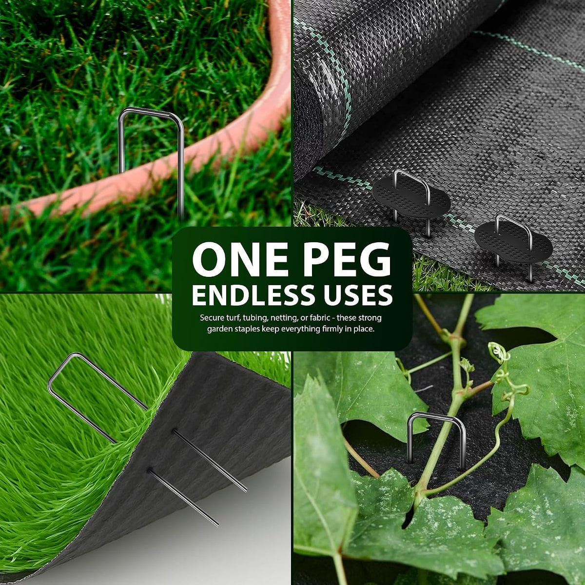 Zeno 50 Pack Silver Weed Membrane Pegs