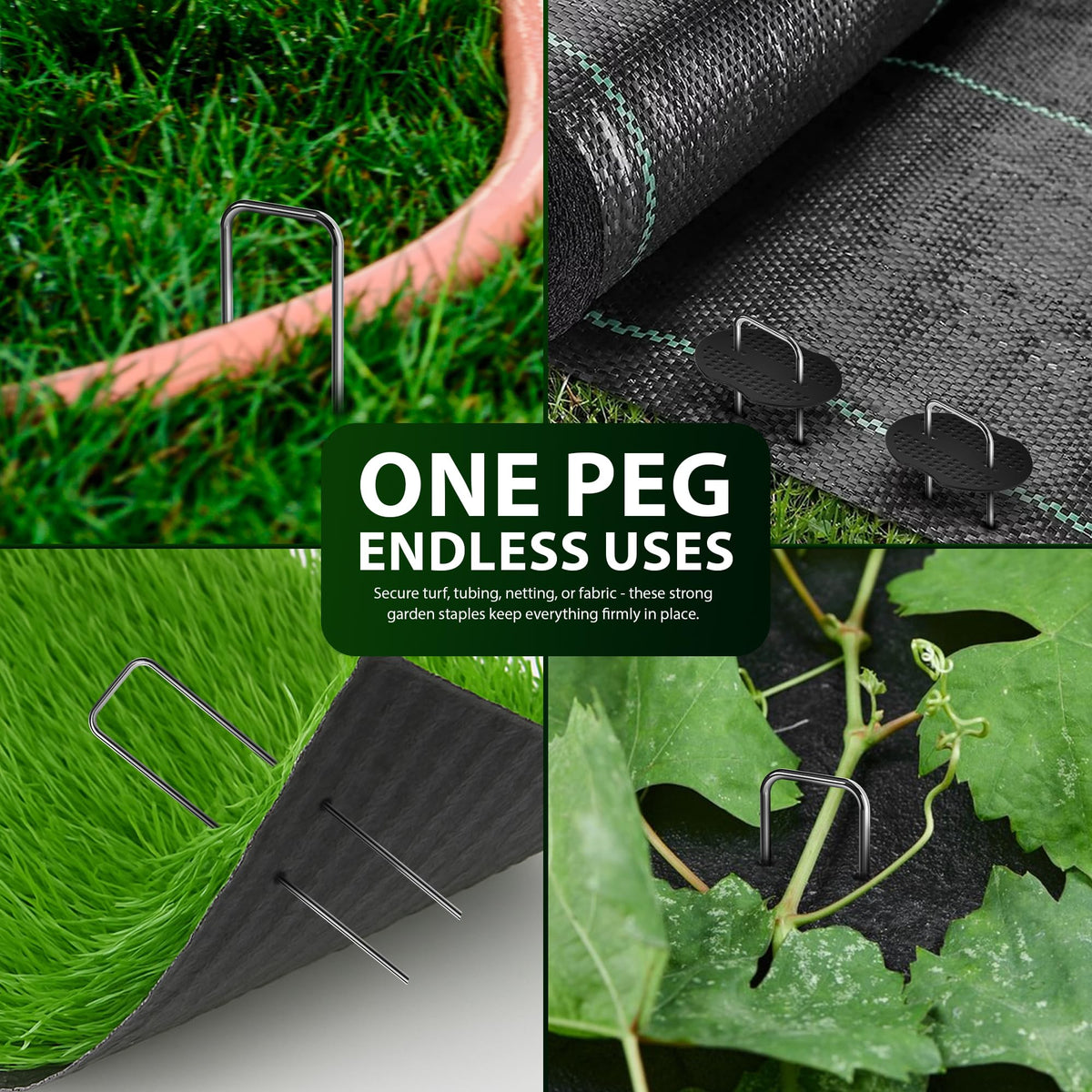 Zeno 200 Pack Silver Weed Membrane Pegs