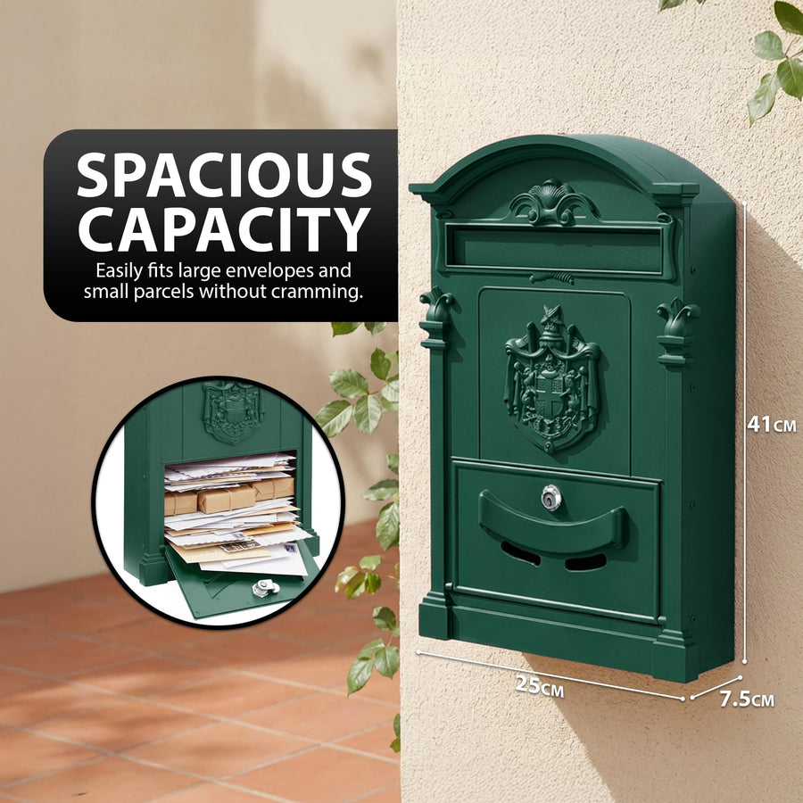 Zeno Green Vintage Post Box