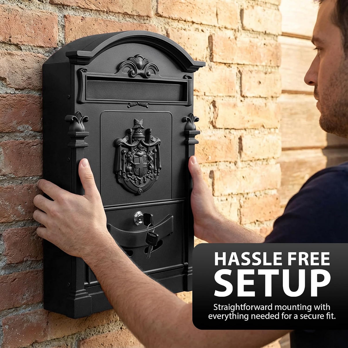 Zeno Black Vintage Post Box