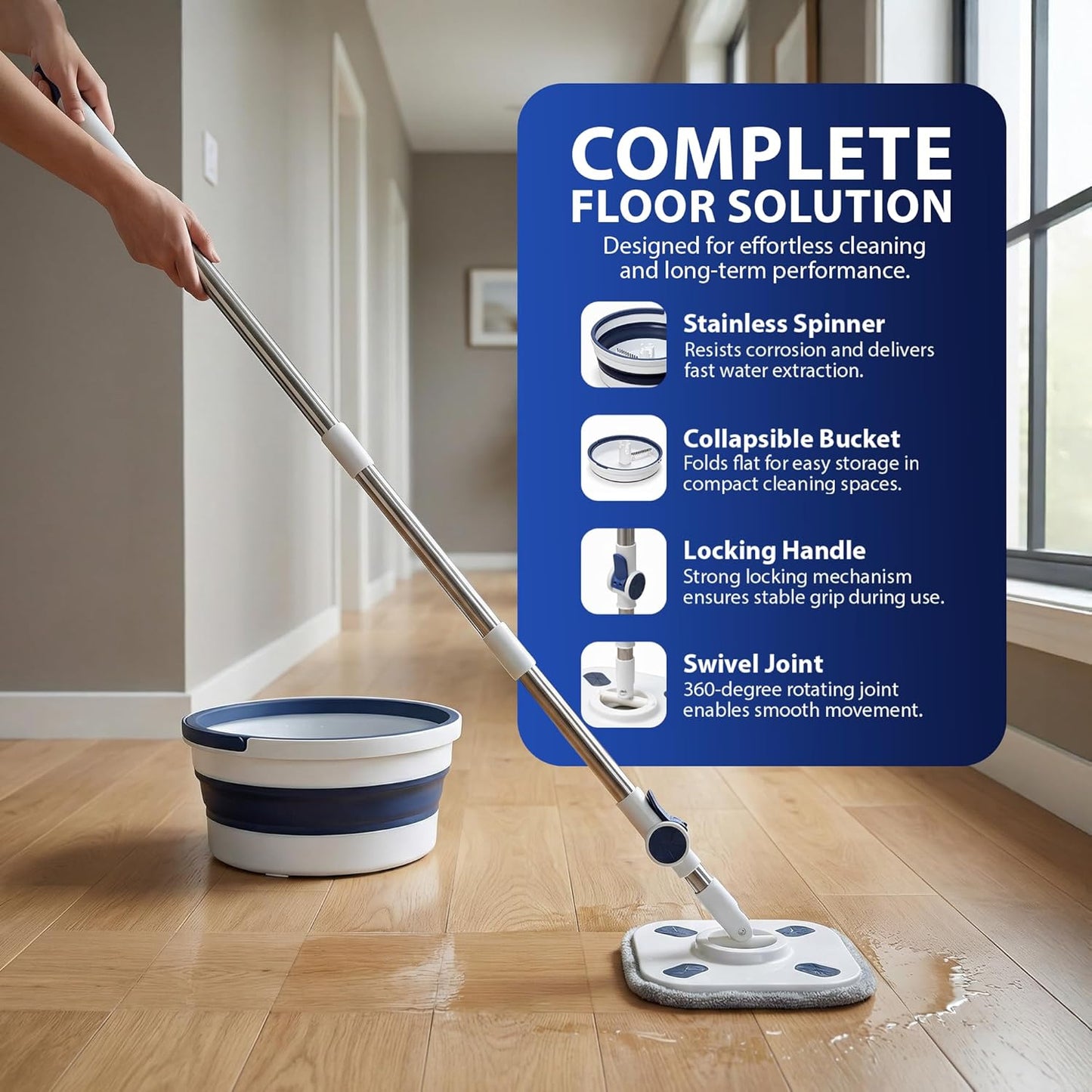 Zeno Mop and Collapsible Bucket Set