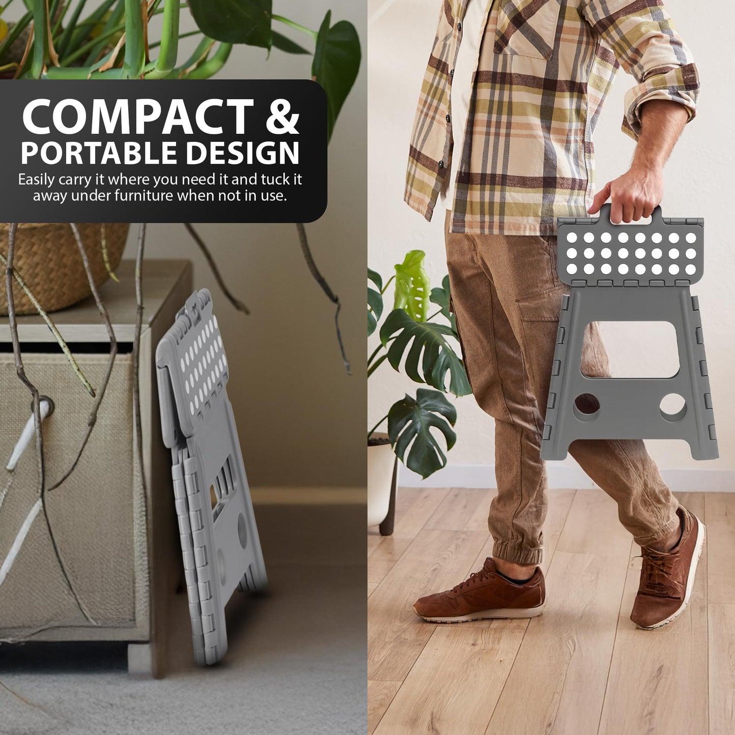 Zeno Grey Folding Step Stool
