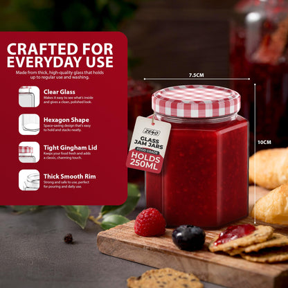 Zeno 24 Pack 250ml Glass Jam Jars
