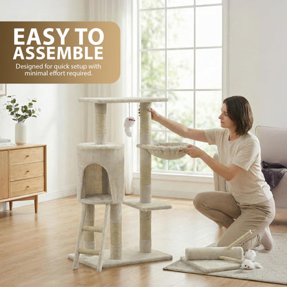 Rex & Roxy 145cm Beige Cat Tree