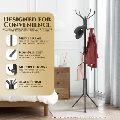 Zeno Black Coat Rack