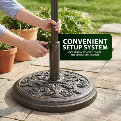 Zeno 9KG Bronze Rose Design Parasol Base