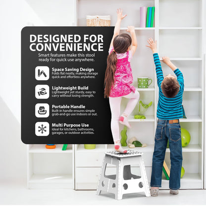 Zeno White Folding Step Stool